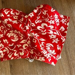 Source Unknown Red Floral Kids Shorts